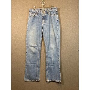 DKNY Jeans Womens High Rise Straight Leg Denim Blue Pants Medium Wash 31x31.5